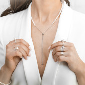 Inel cu perla naturala alba din argint si cristale zirconiu DiAmanti SK21109R-W-G